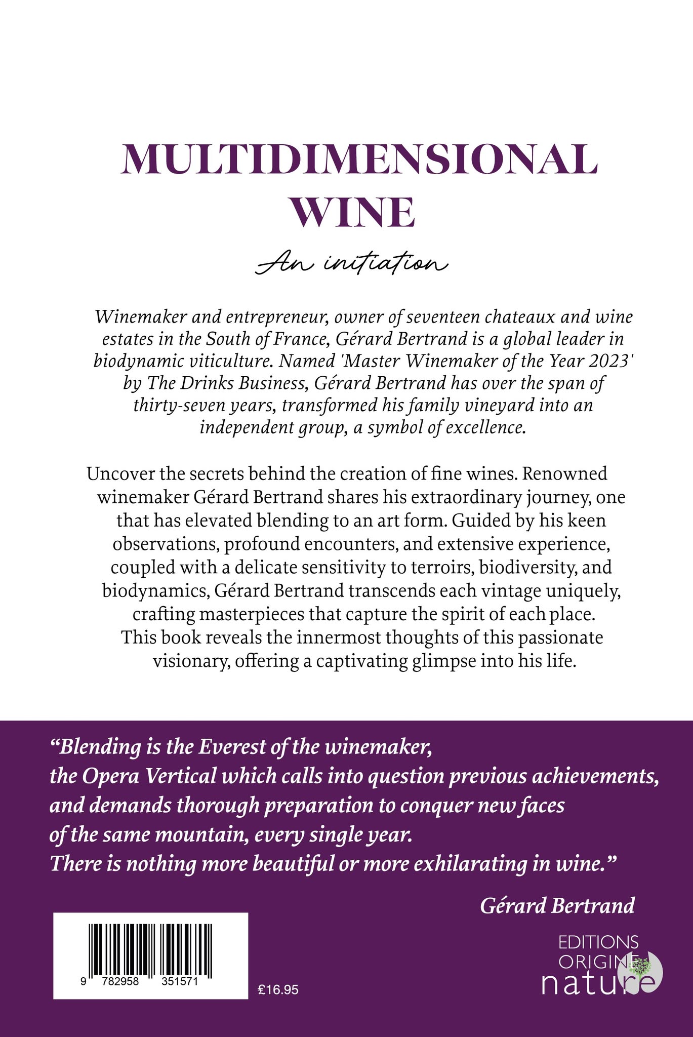 Gérard Bertrand Book Multidimensional Wine