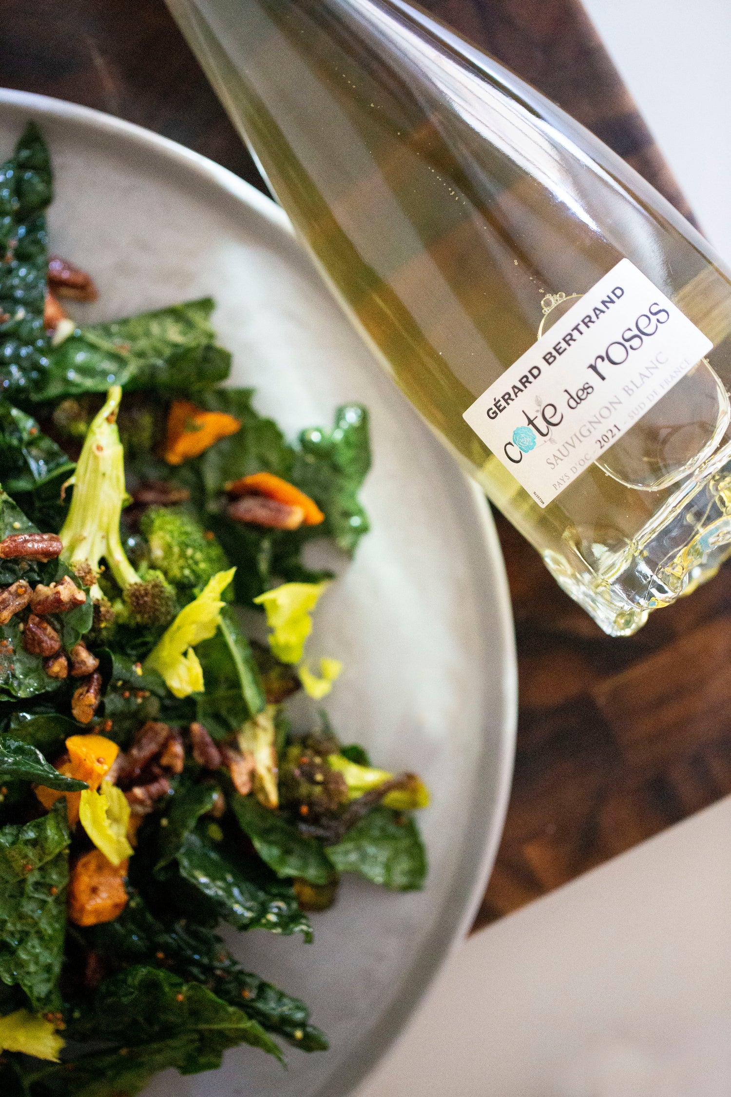 Harvest Salad with Spicy Broccoli, Sweet Potatoes & Candied Pecans