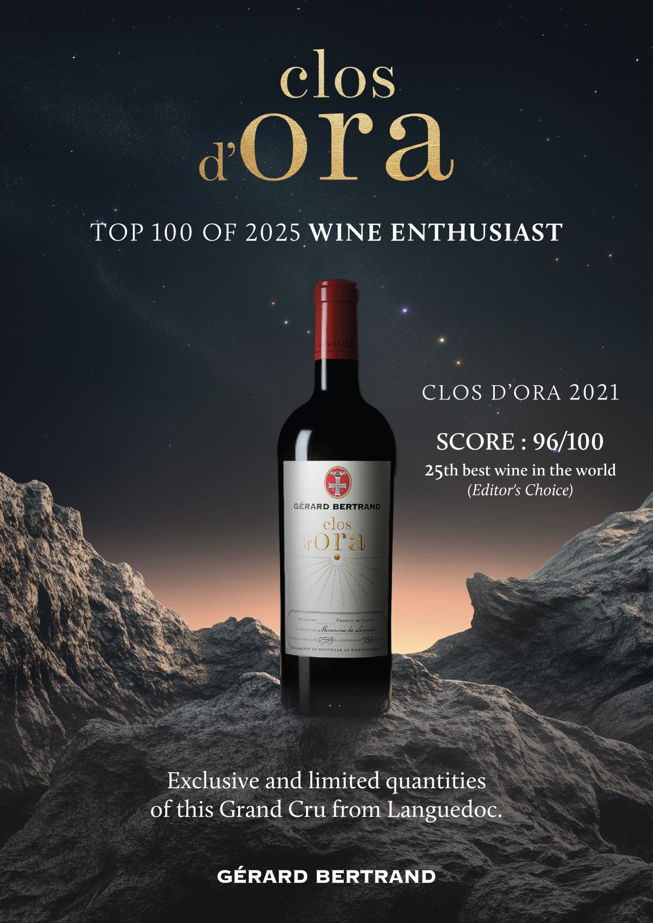 Clos d'Ora 2021 in the Top 100 of Wine Enthusiast